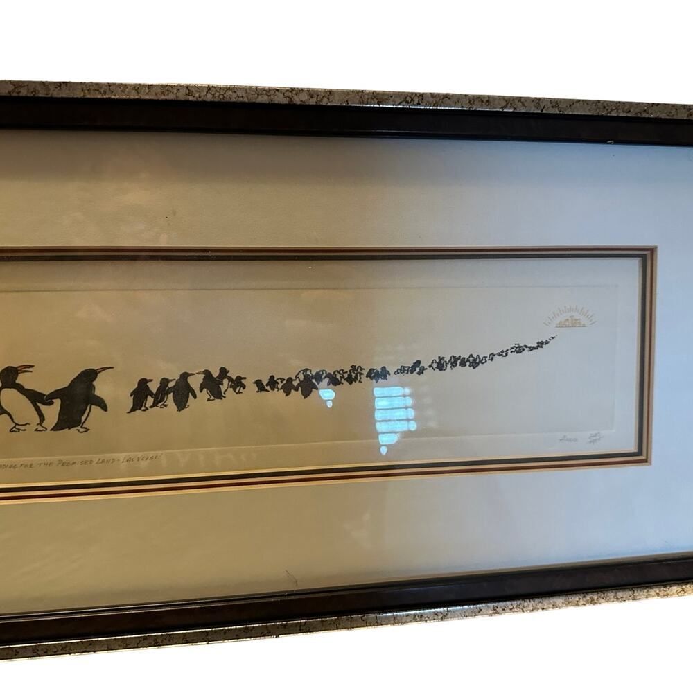 20 x 10 penguin art    we’re headed to‎ the promised Land signed Angie 209/400